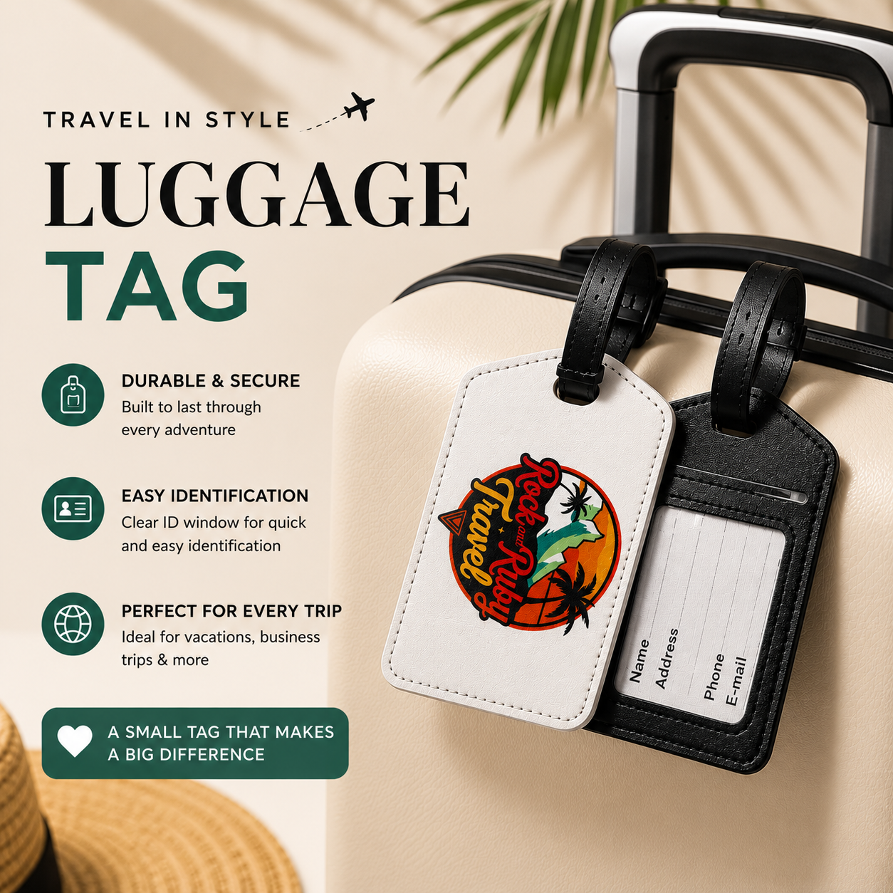 Rock and Ruby Luggage Tag